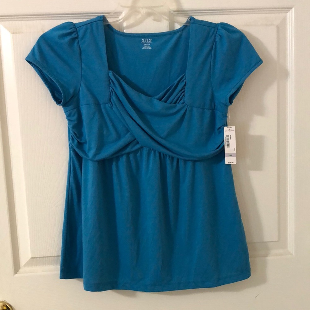 a.n.a blue top. Size small petite. New with tags.
